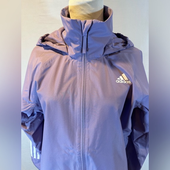 NWT! Adidas BSC 3-Stripes RAIN.RDY Jacket - Women's Size M H65760 Magic Lilac - Picture 5 of 14
